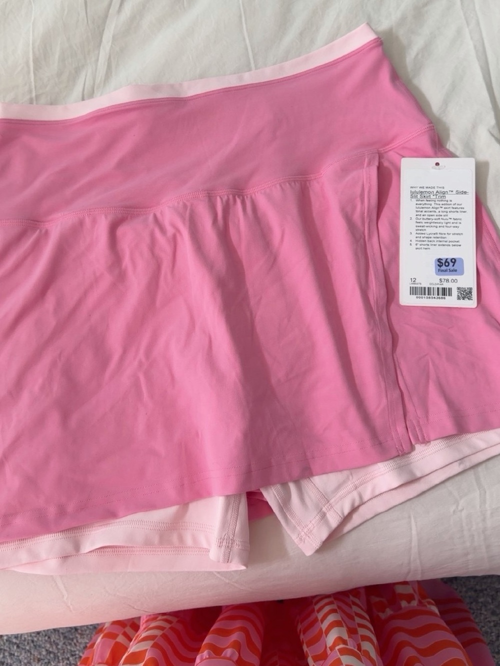 lululemon athletica Pink Performance Skort with Built-In Shorts